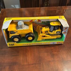 Cat Press and Roll Ages 2+ Dump Truck and Front End Loader Construction